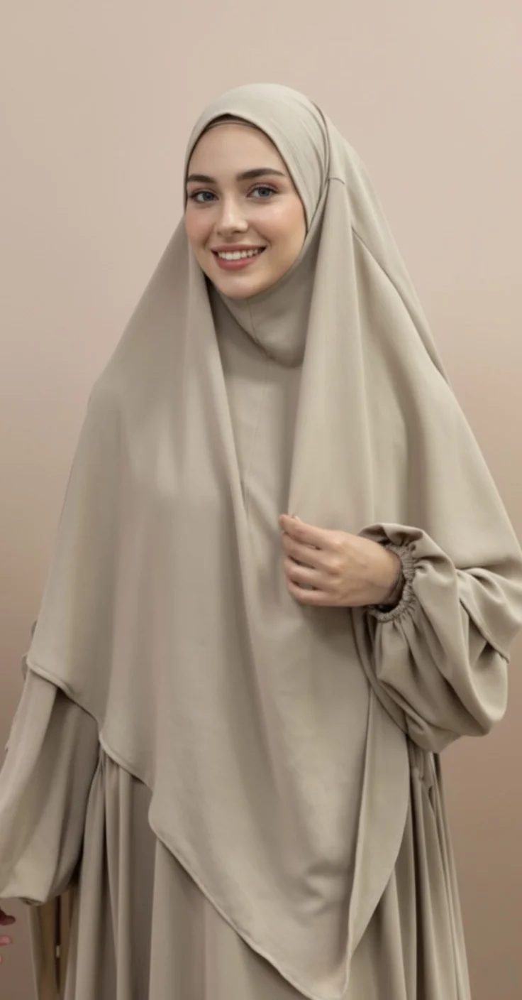 Khimar long taupe
