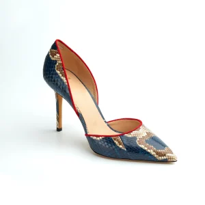 Escarpins Nieves en cuir Ayers bleu - Maison Skorpios par Adriana Abascal