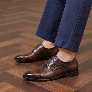 Chaussures Oxford Homme en Cuir Véritable : Confort et Élégance avec Amorti Souple.