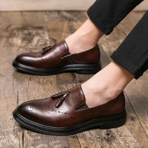 Oxford Homme Cuir Véritable - Chaussures Brogue Élégantes pour le Business