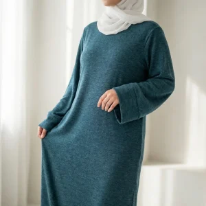 Robe Pull Longue Femme Vert Canard