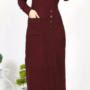 Abaya Robe Tricot Bordeaux
