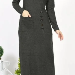 Abaya Robe Tricot Kaki