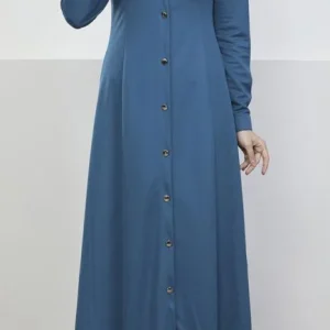 Robe Longue Boutonnée Bleu Denim
