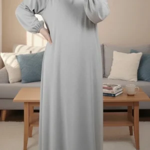 Robe Abaya voile integré Grise